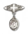 Pin Badge with St. John the Baptist Charm and Badge Pin with Cross