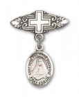 Pin Badge with St. Rose Philippine Charm and Badge Pin with Cross