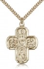 Men's Large Classic Five-Way Medal with Dove Center