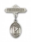 Pin Badge with St. Florian Charm and Godchild Badge Pin