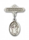 Pin Badge with St. Stanislaus Charm and Godchild Badge Pin