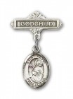 Pin Badge with St. Kevin Charm and Godchild Badge Pin