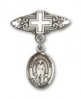 Pin Badge with St. Barnabas Charm and Badge Pin with Cross