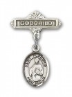 Pin Badge with St. Placidus Charm and Godchild Badge Pin