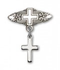 Baby Pin with Cross Charm and Badge Pin with Cross