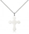 High Polish Budded Tip Cross Pendant