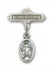 Baby Badge with Blue Miraculous Charm and Godchild Badge Pin