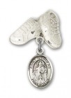 Pin Badge with St. Nicholas Charm and Baby Boots Pin