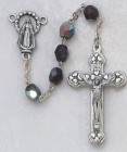 January Birthstone Rosary (Garnet) - Silver Oxidized