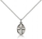 Women's Cross in Cross Oval Pendant