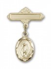 Baby Pin with Miraculous Charm and Polished Engravable Badge Pin