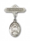 Pin Badge with St. Kateri Charm and Godchild Badge Pin