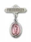 Baby Pin with Pink Miraculous Charm and Godchild Badge Pin