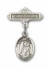 Pin Badge with St. Lucia of Syracuse Charm and Godchild Badge Pin