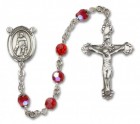 St. Peregrine Laziosi Sterling Silver Heirloom Rosary Fancy Crucifix