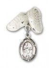 Pin Badge with St. Zachary Charm and Baby Boots Pin