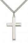 Men's High Polish Cross Pendant Beveled Edge