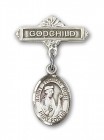 Pin Badge with St. Thomas More Charm and Godchild Badge Pin