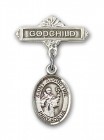 Pin Badge with St. Augustine Charm and Godchild Badge Pin