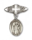 Pin Badge with St. Wolfgang Charm and Badge Pin with Cross
