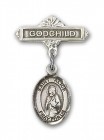 Pin Badge with St. Alice Charm and Godchild Badge Pin