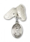 Pin Badge with St. Grace Charm and Baby Boots Pin