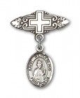 Pin Badge with St. Wenceslaus Charm and Badge Pin with Cross