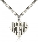 Heart of Jesus and Cross Pendant