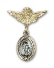 Baby Pin with Blue Miraculous Charm and Angel with Smaller Wings Badge Pin
