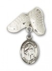 Pin Badge with St. Ursula Charm and Baby Boots Pin