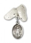 Pin Badge with St. Barnabas Charm and Baby Boots Pin