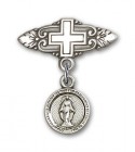 Baby Pin with Miraculous Charm and Badge Pin with Cross