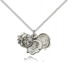 Women's Triple Slide Rosebud Miraculous Medal