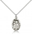 Small St. Joseph Medal Oval with Scalloped Edge