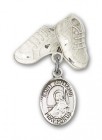 Pin Badge with St. Benjamin Charm and Baby Boots Pin