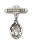 Pin Badge with St. Thomas A Becket Charm and Godchild Badge Pin