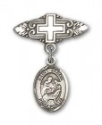 Pin Badge with St. Jason Charm and Badge Pin with Cross