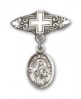 Pin Badge with Lord Is My Shepherd Charm and Badge Pin with Cross