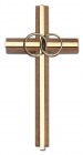 Marriage Cross with Eternity Rings in Walnut 6"