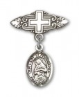 Pin Badge with Our Lady of Providence Charm and Badge Pin with Cross