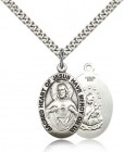 Raised Border Learn of Me Men's Scapular Necklace
