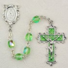 August Birthstone Rosary (Peridot) - Rhodium Plated