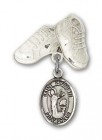 Pin Badge with St. Kenneth Charm and Baby Boots Pin