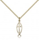 Women's Ichthus Fish with Cross Pendant