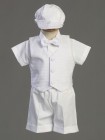 Dexter Polycotton Baptism Short Set with Basketweave Vest 