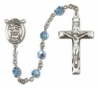 St. Michael the Archangel Sterling Silver Heirloom Rosary Squared Crucifix