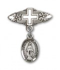 Baby Pin with Miraculous Charm and Badge Pin with Cross
