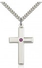Large Plain Cross Pendant with Birthstone Options