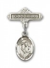 Pin Badge with St. Dunstan Charm and Godchild Badge Pin