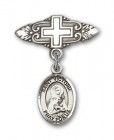 Pin Badge with St. Victoria Charm and Badge Pin with Cross